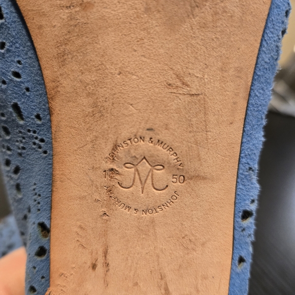 Johnston & Murphy Sky Blue Perforated Loafers - Picture 3 of 5